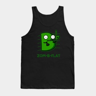 Zom-B-Flat Cute Halloween Zombie Music Pun Tank Top